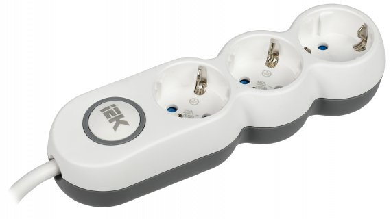 Фотография товара 'IEK Удлинитель У03В 3 места 2P+PE/1,5м 3х1,5мм2 16А/250В UNO, WYP53-16-03-D15-ZK'