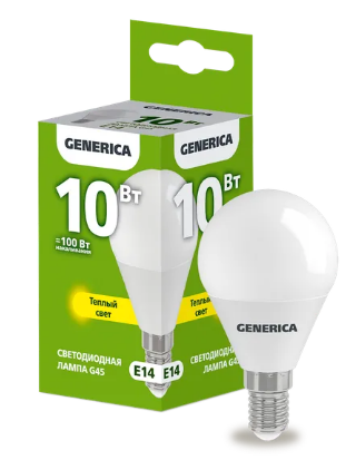 Фотография товара 'IEK Лампа светодиодная G45 шар 10Вт 230В 3000К E14 LL-G45-10-230-30-E14-G'