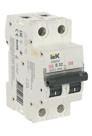Фотография товара 'IEK ARMAT Автоматический выключатель M06N 2P B 32А  AR-M06N-2-B032'