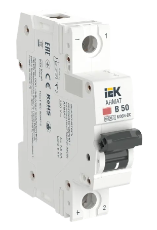 Фотография товара 'IEK ARMAT Автоматический выключатель M06N-DC 1P B 50А, AR-M06N-1-B050DC'