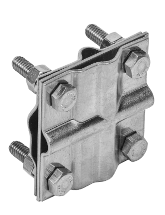 Фотография товара 'IEK Зажим заземления крестообразный полоса/пруток-полоса/пруток нержавеющая сталь ZGC13-20-1-16-40'