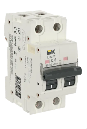 Фотография товара 'IEK ARMAT Автоматический выключатель M06N 2P C 8А AR-M06N-2-C008'