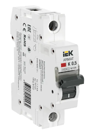 Фотография товара 'IEK ARMAT Автоматический выключатель M10N 1P K 0,5А AR-M10N-1-K0D5'