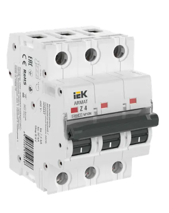 Фотография товара 'IEK ARMAT Автоматический выключатель M10N 3P Z 4А AR-M10N-3-Z004'