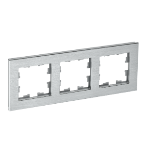 Фотография товара 'IEK BRITE Рамка 3 -местная РУ-3-1-БрА металл алюминий BR-M32-M-K47'