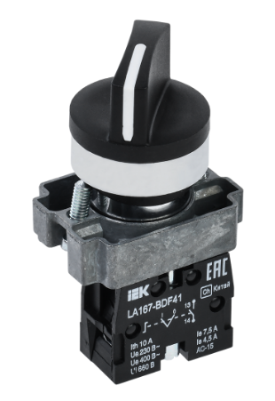 Фотография товара 'IEK Переключатель LA167-BDF41 на 2 положения 1з черный BSW20-BDF41-1-24-67-2-K02'