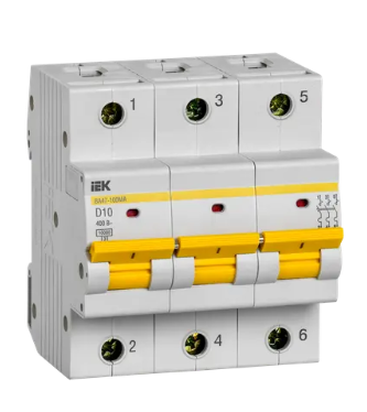 Фотография товара 'IEK Автоматический выключатель ВА47-100МА без теплового расцепителя 3P 10А 10кА D, MVA43-3-010-D'