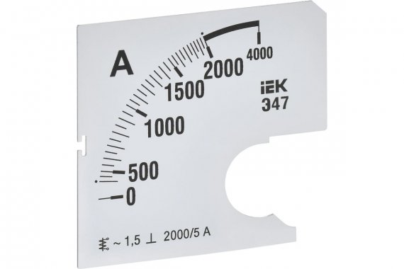 Фотография товара 'IEK IPA10D-SC-2000 Шкала смен. для амперметра Э47 2000/5А-1,5 72х72мм'