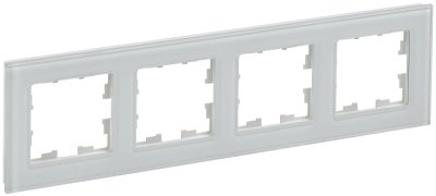 Фотография товара 'IEK BRITE Рамка 4 -местная РУ-4-2-БрБ стекло белый BR-M42-G-K01'
