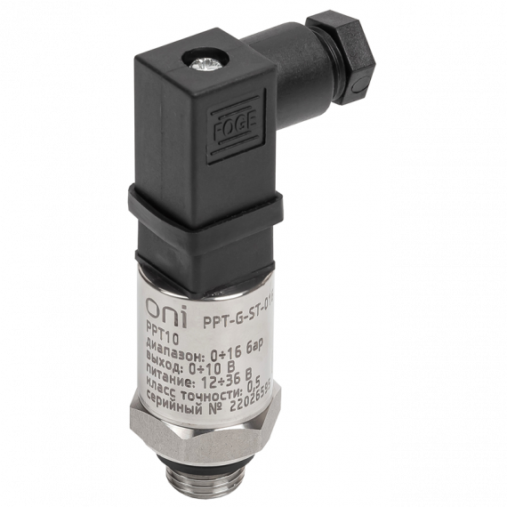 Фотография товара 'IEK PPT-G-ST-016-0-10-1-1 Преобр. давл. PPT10 0,5% 0-16Бар 0-10В G1/4 Mini 4-pin ONI'