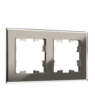 Фотография товара 'IEK BRITE Рамка 2 -местная РУ-2-2-БрД стекло дымчатый BR-M22-G-K30'