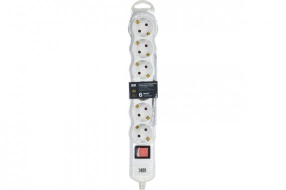 Фотография товара 'IEK WYP10-D-KP-16-06-ZKS-K01 Розетка переносная разб. с выкл. РПр06В 6 мест'