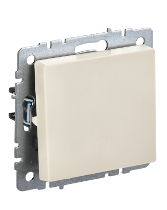 Фотография товара 'IEK BRITE Выключатель 1-клавишный самовозвратный 10А ВС10-1-4-БрКр бежевый BR-V14-0-10-K10'