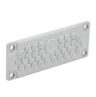 Фотография товара 'IEK TITAN Ввод кабельный мембранный 35 отверстий d=7-32мм IP65 серый TI-00D-MC-035-65'