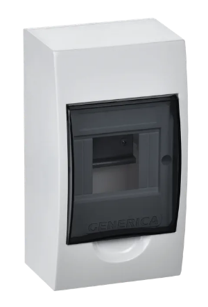 Фотография товара 'IEK  Корпус пластиковый ЩРН-П-4 черная прозрачная дверь IP41 MKP12-N-04-41-G'