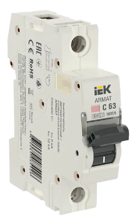 Фотография товара 'IEK ARMAT Автоматический выключатель M06N 1P C 63А AR-M06N-1-C063'