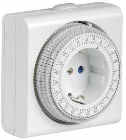Фотография товара 'IEK Розетка-таймер механический РТМ-3 15мин 24ч 96on/off 16А IP20, ERT-21-1-16-S-15-0-20-K01'