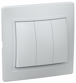 Фотография товара 'IEK Выключатель 3-клавишный ВС10-3-0-КБ 10А КВАРТА, EVK30-K01-10-DM'