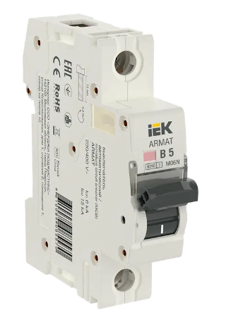 Фотография товара 'IEK ARMAT Автоматический выключатель M06N 1P B 5А AR-M06N-1-B005'