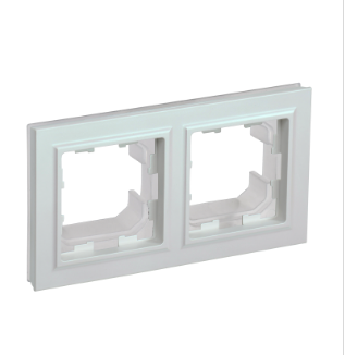 Фотография товара 'IEK BRITE Рамка 2-местная IP44 РУ-2-БрЖ-44 жемчуг BR-M22-44-K36'
