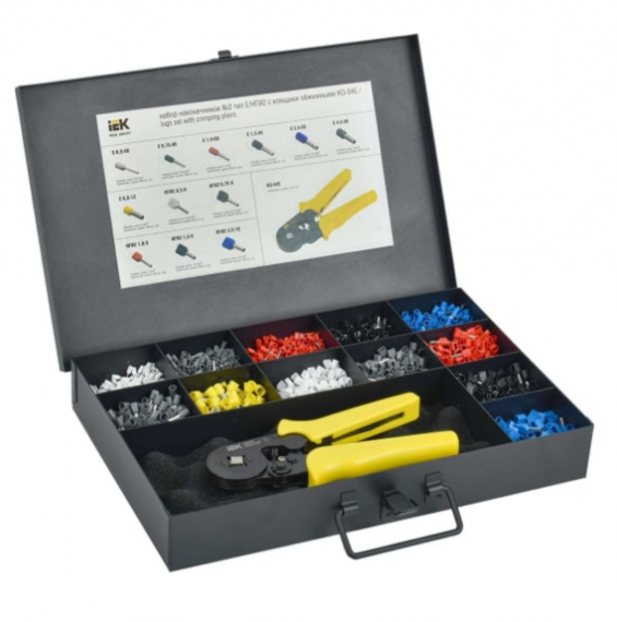 Фотография товара 'IEK Набор наконечников №2 тип НШВИ/НШВИ(2) с клещ. обж. КО-04 UNE10-N02-13-3451'