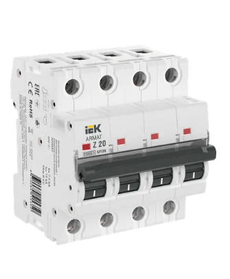 Фотография товара 'IEK ARMAT Автоматический выключатель M10N 4P Z 20А AR-M10N-4-Z020'