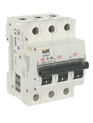 Фотография товара 'IEK ARMAT Автоматический выключатель M06N 3P B 40А AR-M06N-3-B040'