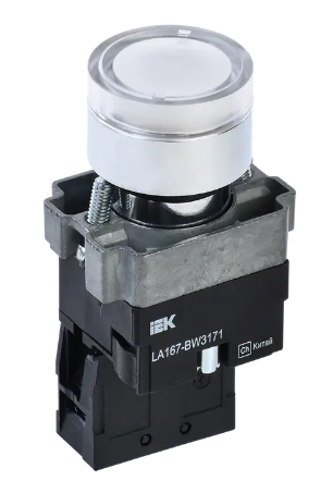 Фотография товара 'IEK Кнопка управления LA167-BW3171 d=22мм RC 1з с подсветкой BBT20-BW3171-1-12-67-K01'