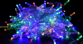 Фотография товара 'IEK LIGHTING Гирлянда нить 10м 100 светодиодов RGB свет IP44 прозрачный шнур 3м 230В контроллер 8 сцен LGDU111-3-100-10-T-S-44'