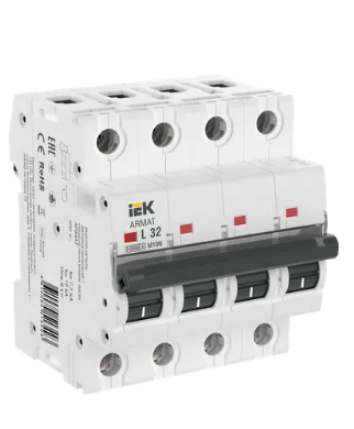 Фотография товара 'IEK ARMAT Автоматический выключатель M10N 4P L 32А AR-M10N-4-L032'