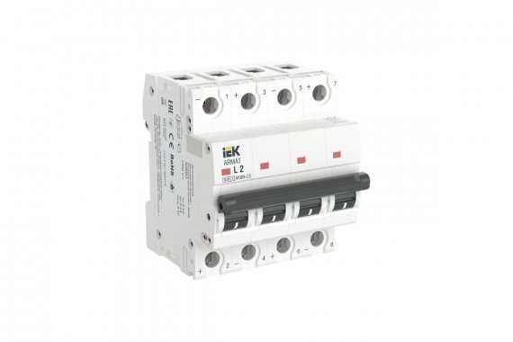 Фотография товара 'IEK AR-M06N-4-L002DC ARMAT Авт. выкл. M06N-DC 4P L 2А'