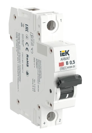 Фотография товара 'IEK ARMAT Автоматический выключатель M06N-DC 1P B 0,5А, AR-M06N-1-B0D5DC'