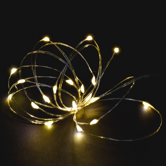 Фотография товара 'IEK LGDB500-1-020-02-T-B-20 Гирлянда роса 2м 20WW IP20 прозрачный шнур 0,3м 2AA'