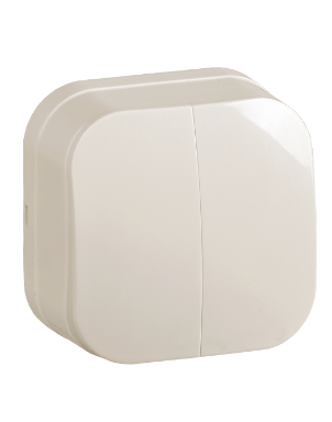 Фотография товара 'IEK Выключатель 2-клавишный для открытой установки ВС20-2-0-ХК 10А GLORY кремовый EVH20-K33-10'