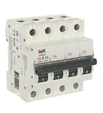 Фотография товара 'IEK ARMAT Автоматический выключатель M06N 4P B 13А AR-M06N-4-B013'