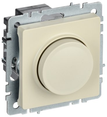 Фотография товара 'IEK BRITE Светорегулятор поворотно-нажимной 600Вт СС10-1-0-БрКр бежевый BR-D20-0600-K10'