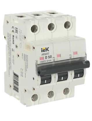 Фотография товара 'IEK ARMAT Автоматический выключатель M10N 3P D 50А AR-M10N-3-D050'