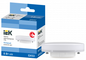 Фотография товара 'IEK Лампа LED T75 таблетка 8Вт 230В 6500К GX53, LLE-T80-8-230-65-GX53'