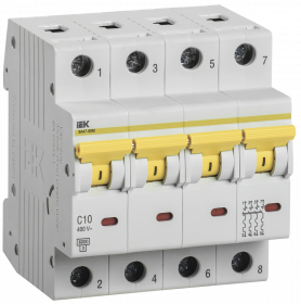Фотография товара 'IEK Выключатель автоматический ВА47-60M 4Р 10А 6кА С, MVA31-4-010-C'