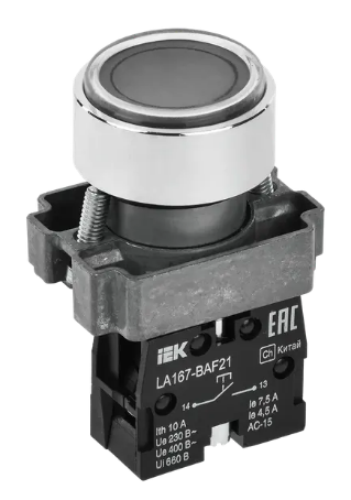Фотография товара 'IEK Кнопка управления LA167-BAF21 d=22мм 1з черная BBT20-BAF21-1-22-67-K02'