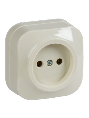 Фотография товара 'IEK Розетка одноместная для открытой установки РС20-2-ХК без заземления 10А GLORY кремовый ERH10-K33-10'