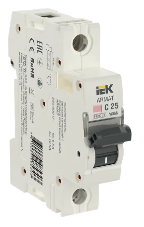 Фотография товара 'IEK ARMAT Автоматический выключатель M06N 1P C 25А AR-M06N-1-C025'