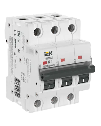 Фотография товара 'IEK ARMAT Автоматический выключатель M10N 3P K 1А AR-M10N-3-K001'