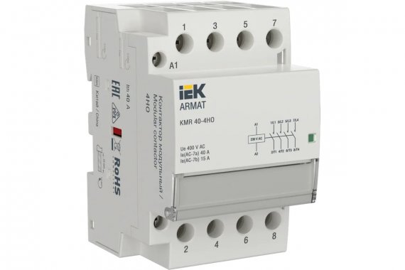 Фотография товара 'IEK AR-KMR10-040-40-230 ARMAT Контактор модульный KMR 40А 230В AC 4НО'