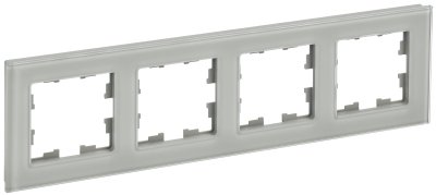 Фотография товара 'IEK BRITE Рамка 4 -местная РУ-4-2-БрД стекло дымчатый BR-M42-G-K30'
