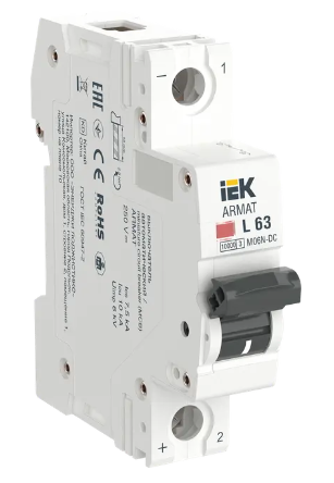 Фотография товара 'IEK ARMAT Автоматический выключатель M06N-DC 1P L 63А, AR-M06N-1-L063DC'