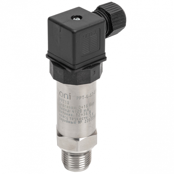 Фотография товара 'IEK PPT-G-ST-016-4-20-2-2 Преобр. давл. PPT10 0,5% 0-16Бар 4-20мА G1/2 DIN43650 ONI'