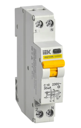 Фотография товара 'IEK Выключатель автоматический дифференциального тока АВДТ32МL B10 30мА KARAT, MVD12-1-010-B-030'