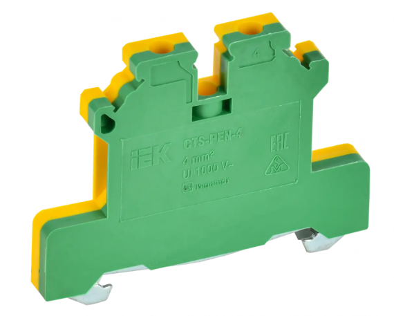 Фотография товара 'IEK Колодка клеммная CTS-PEN заземляющая 4мм2 желто-зеленая YCT11-00-K52-004'