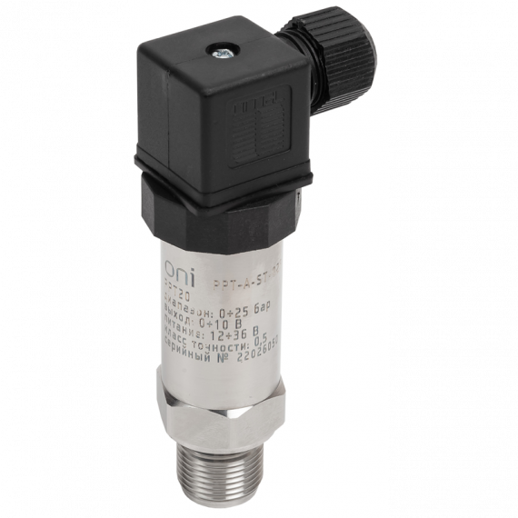Фотография товара 'IEK PPT-A-ST-025-0-10-3-2 Преобр. давл. PPT20 0,5% 0-25Бар 0-10В M20 DIN43650 ONI'